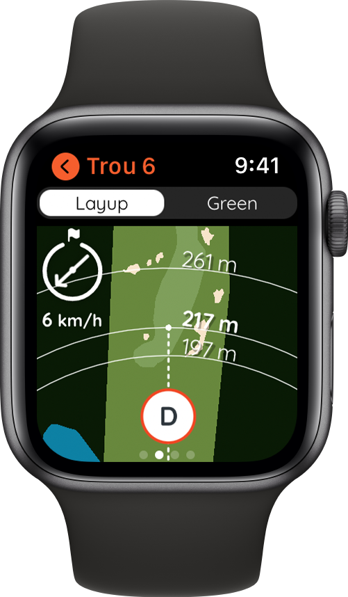 Carte 2D de Golf sur Apple Watch