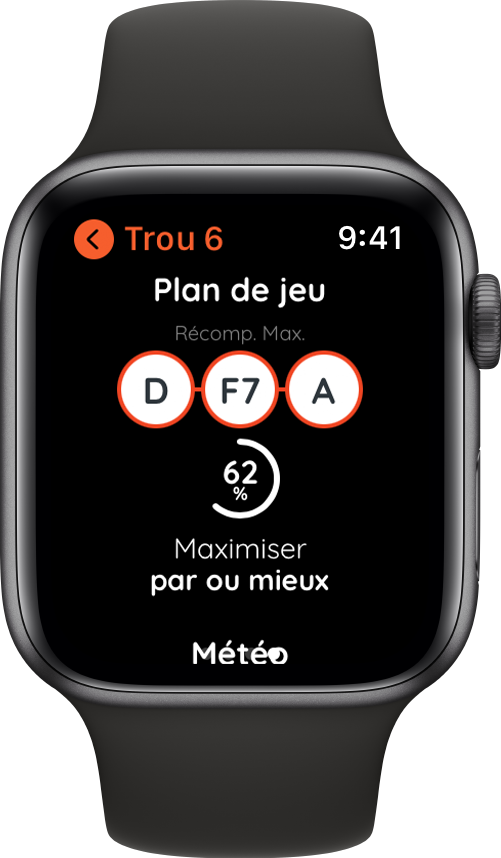 Plan de jeu de Golf sur Apple Watch