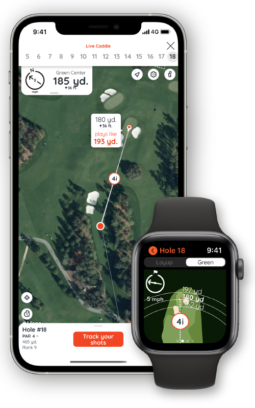 Golf with either iPhone or Apple Watch